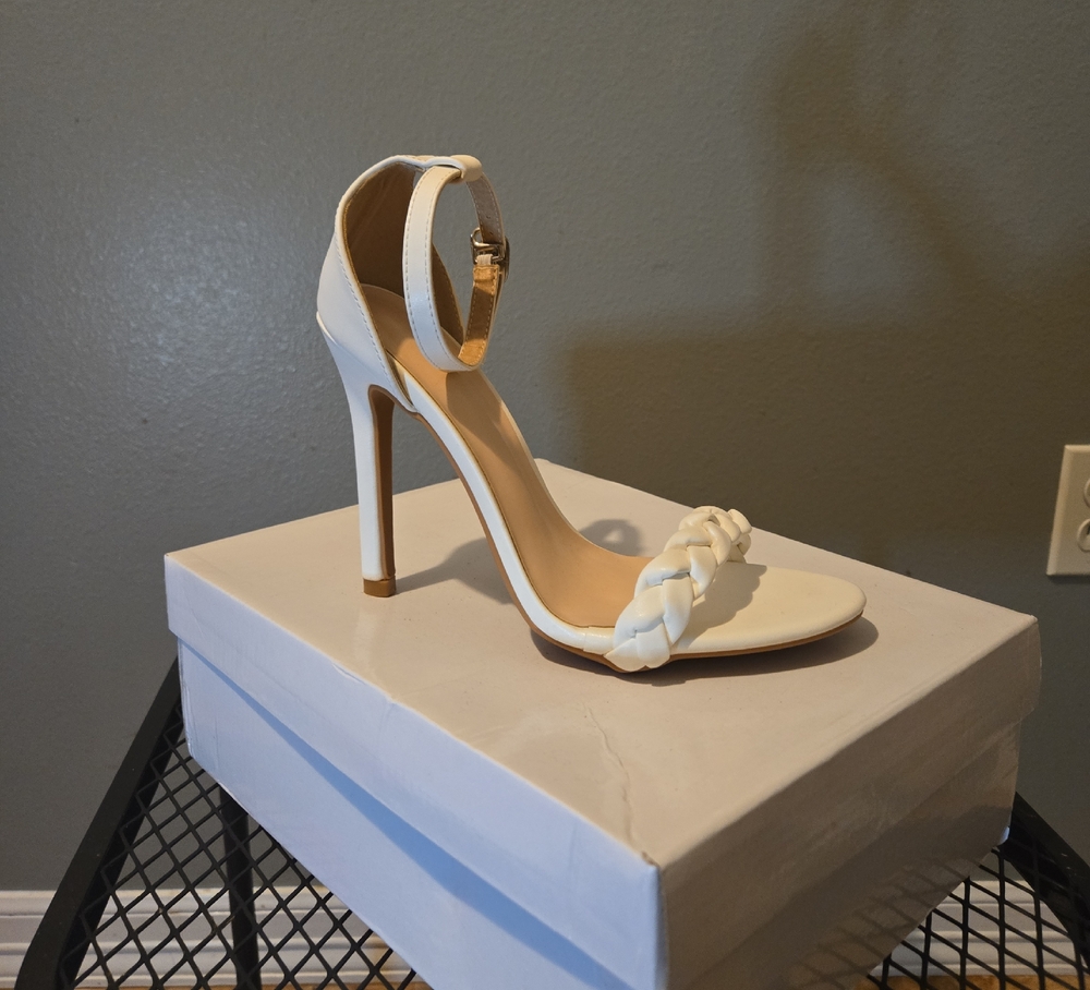 Elegant White High Heel Sandals